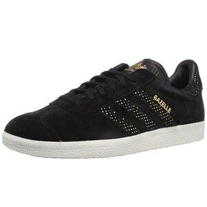 Adidas Gazelle Womens Black & Gold Suede Sneakers Size 10 Stylish & Comfortable